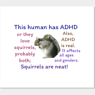 ADHD Squirrel 2 Green Posters and Art